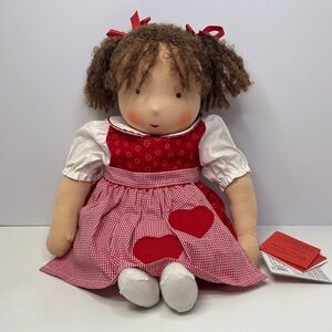 NWT Vintage Käthe Kruse Baby It’s Me Waldorf Doll Valentine Dress